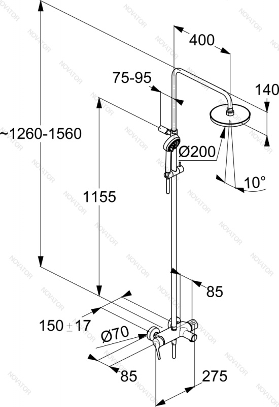 Kludi Logo Dual Shower System 6808305-00