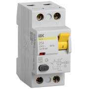Купить IEK выключатель дифференциальный ВД 1-63 (УЗО) 2Р 25А 30мА в интернет-магазине Дождь