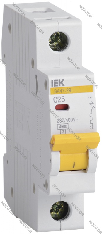 IEK ВА47-29 1п 25А х-ка С 4,5кА MVA20-1-025-С