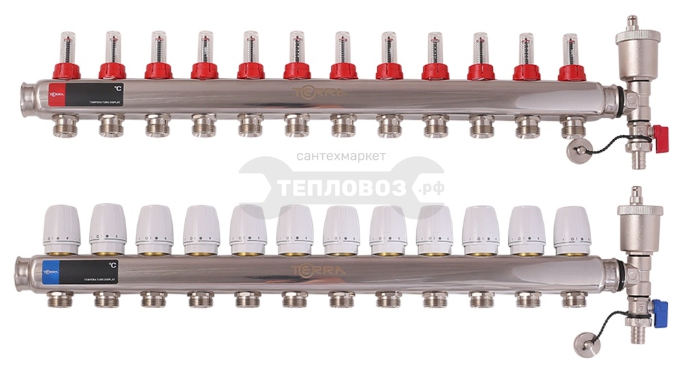 Купить Terra TCS-12, 1"х 12-выходов 3/4" евроконус, нержавеющая сталь в интернет-магазине Тепловоз