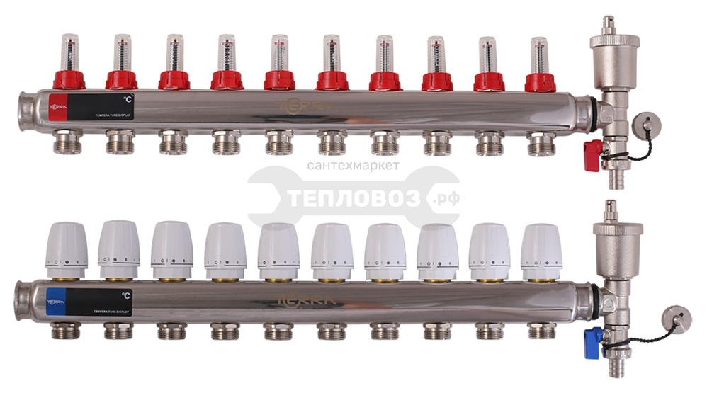 Купить Terra TCS-11, 1"х 11-выходов 3/4" евроконус, нержавеющая сталь в интернет-магазине Тепловоз
