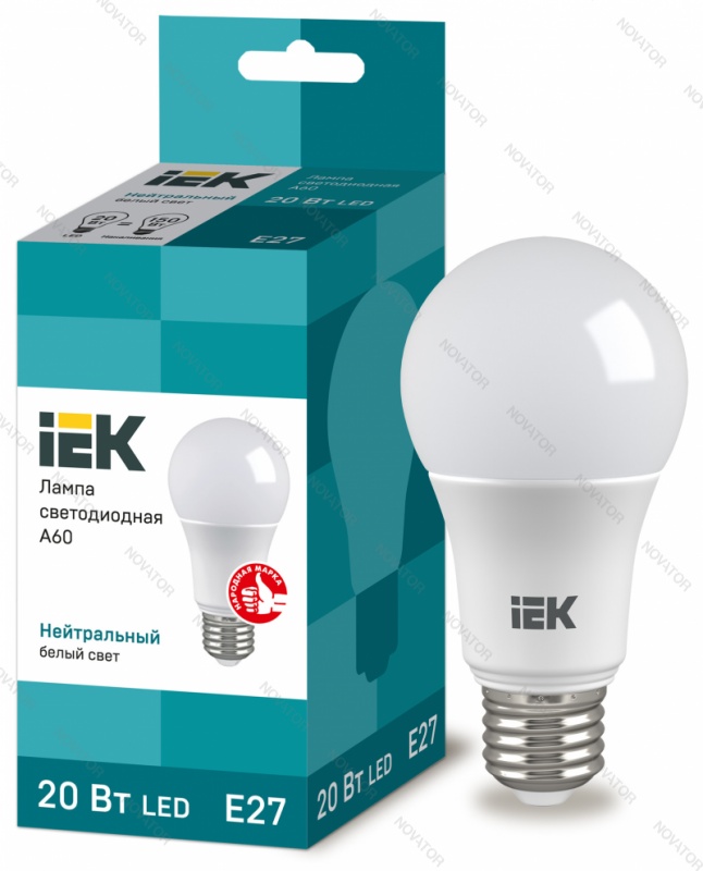 IEK LED ECO А60, LLE-A60-20-230-40-E274000К 20Вт