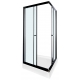 Galletta 90х90 см, 310 90SQ-BT-01, 90SQ, прозрачное стекло, профиль черный, с поддоном