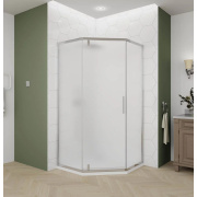 Купить 90х90 см, Veconi Ottomo OP10CH-9090-07-C9, стекло матовое, хромированный профиль в интернет-магазине Дождь
