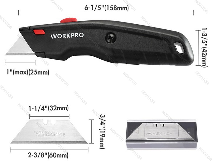 Workpro WP212008 , 158 мм, 3 лезвия