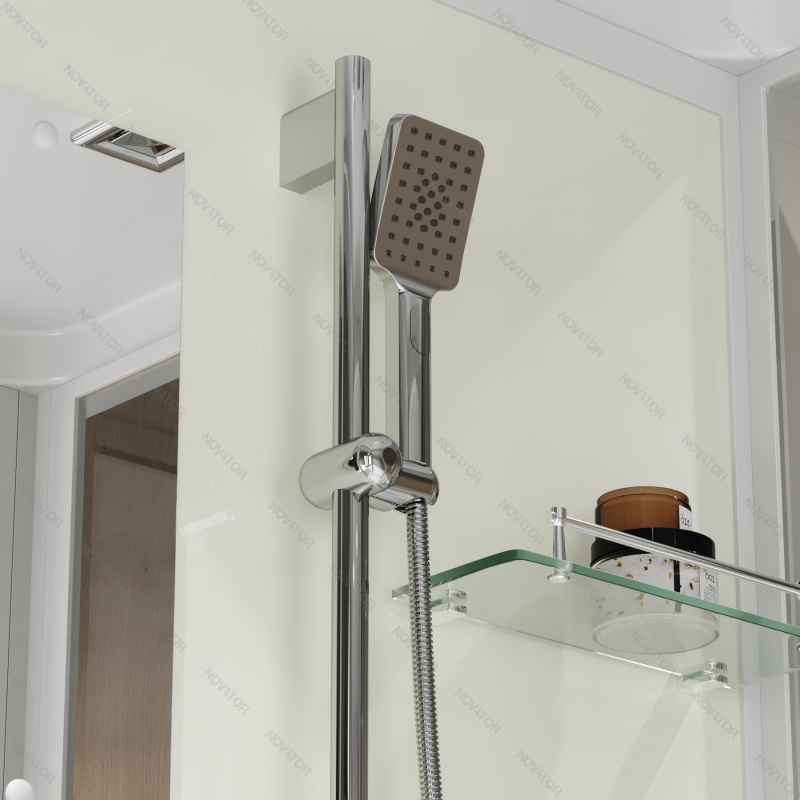 Niagara Standart 90х90 см, ST90/15Q, прозрачное стекло, белый профиль, низкий поддон