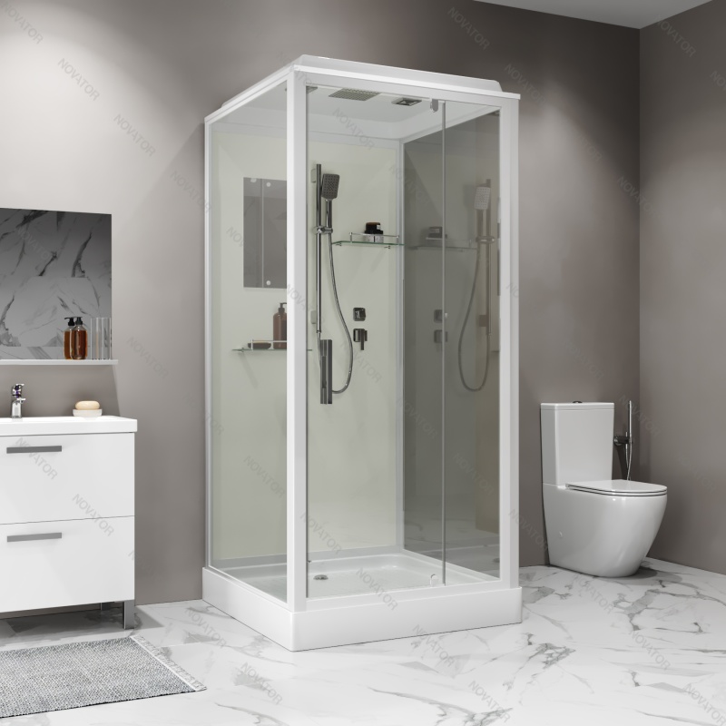Niagara Standart 90х90 см, ST90/15Q, прозрачное стекло, белый профиль, низкий поддон