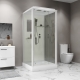 Niagara Standart 90х90 см, ST90/15Q, прозрачное стекло, белый профиль, низкий поддон