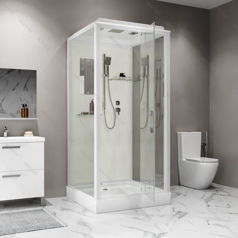 Niagara Standart 90х90 см, ST90/15Q, прозрачное стекло, белый профиль, низкий поддон