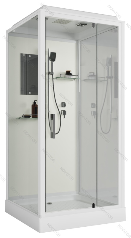 Niagara Standart 90х90 см, ST90/15Q, прозрачное стекло, белый профиль, низкий поддон