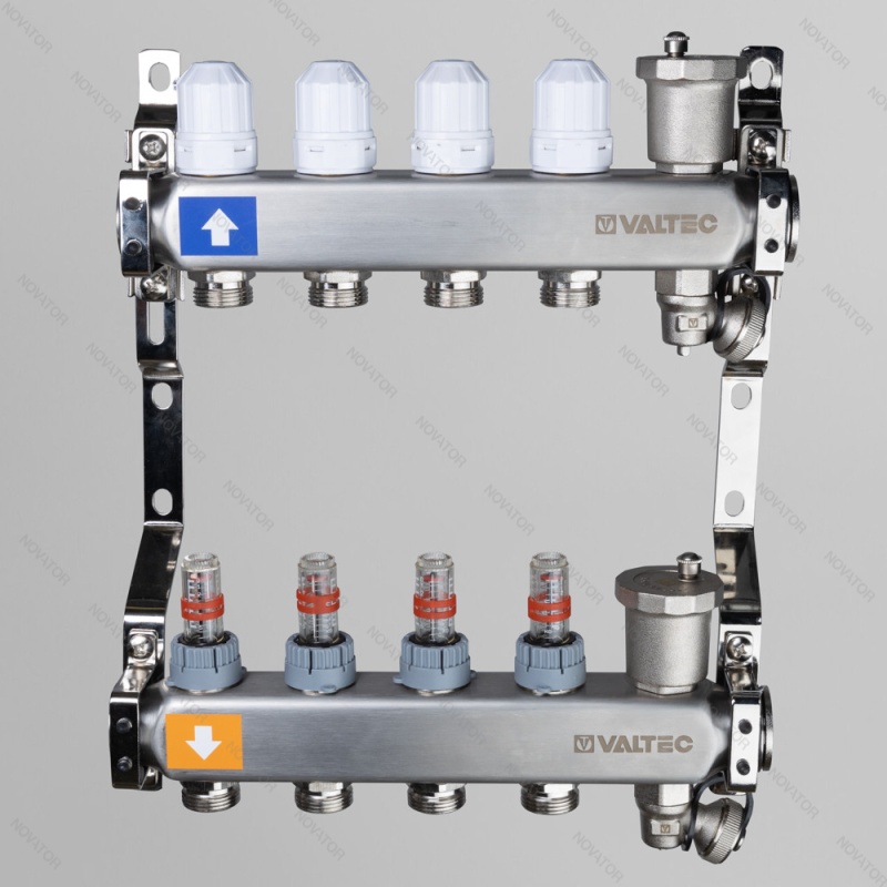 Valtec VT 579 Emnx, 1"х7-выходов 3/4 евроконус, нержавеющая сталь