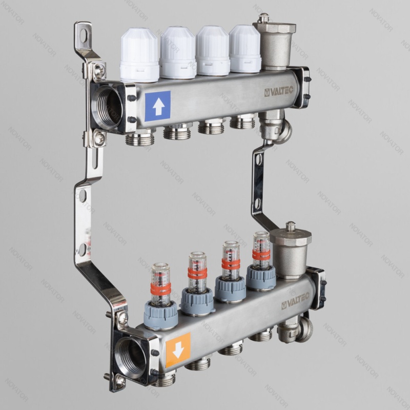 Valtec VT 579 Emnx, 1"х7-выходов 3/4 евроконус, нержавеющая сталь