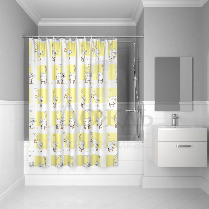 Iddis Peva Cozy Cats P26PV11i11,1800х1800 мм, серый/желтый купить за 790 руб. Купить Iddis Peva Cozy Cats P26PV11i11,1800х1800 мм, серый/желтый в интернет-магазине Дождь