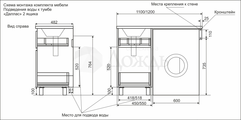 Dallas luxe 120 комплект мебели dallas luxe подвесной 2 ящика