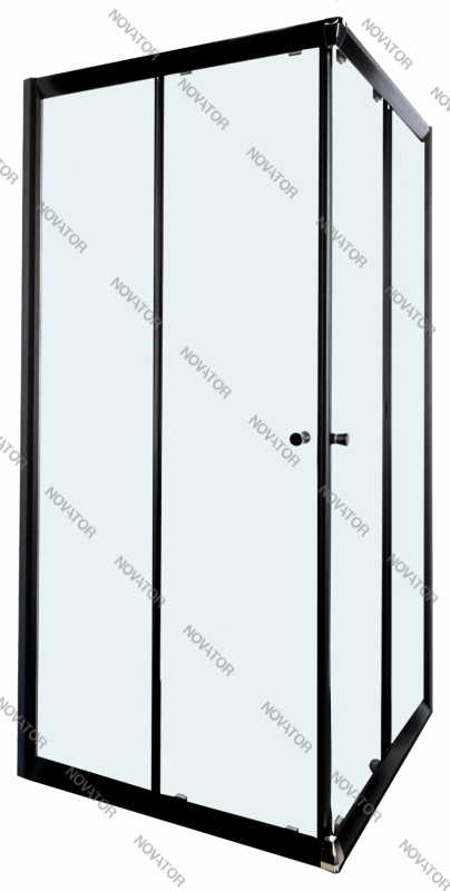 Galletta 90х90 см, 310 90Q-W-BT-01, прозрачное стекло, профиль черный, без поддона
