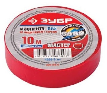Купить Зубр "Мастер" 1233-3_z01, ПВХ, 15х10 мм, красная в интернет-магазине Тепловоз