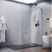 Купить Veconi 100х200 см KR-77 KR77-100-01-C8, прозрачное стекло, профиль хром в интернет-магазине Дождь