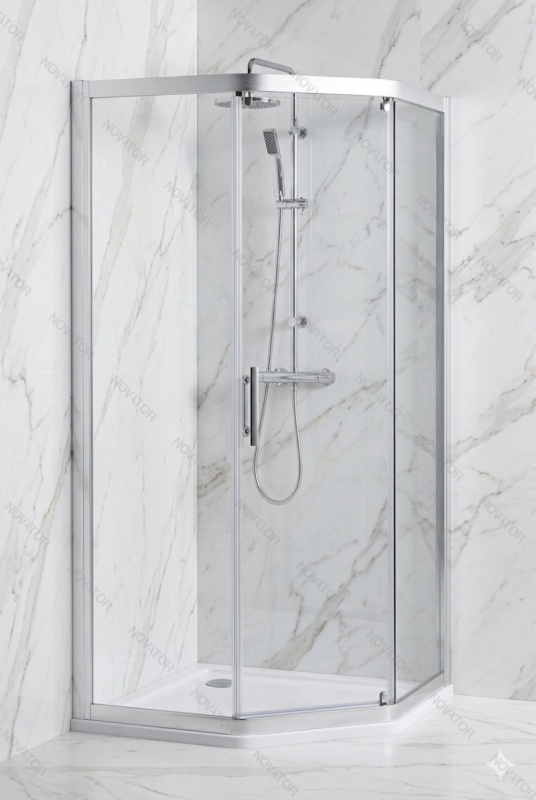 Galletta 90х90 см, 6001001-90-CH, прозрачное стекло 6 мм, профиль хром