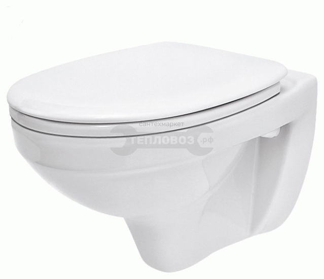 Инсталляция с кнопкой смыва + унитаз с сиденьем Cersanit Delfi SET-DEL ...