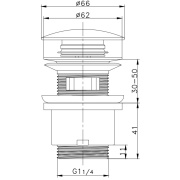 Донный клапан для раковины OTGON 002-BL, чёрный