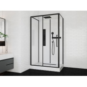 Купить ODA 120х80 см, 8805, прозрачное стекло, профиль черный, поддон низкий в интернет-магазине Дождь