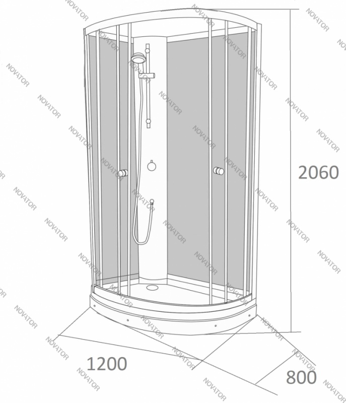 Galletta 913 W-ST-02 (L), 80х120 см, панель без форсунок