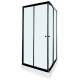 Galletta 90х90 см, 310 90SQ-BT-01, 90SQ, прозрачное стекло, профиль черный, с поддоном