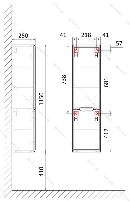 Raval Moduo Slim 30 см, белый