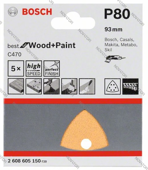 Bosch 2608605150 93мм К80, 5шт