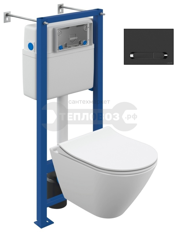 Купить Cersanit Vector A6491, City Smart CO DPL EO Slim LP, Estetica A64112 черный/хром в интернет-магазине Тепловоз