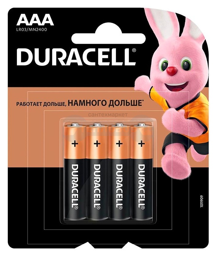 Купить Duracell Basic AAA 1.5V LR03 CN, 4шт в интернет-магазине Тепловоз