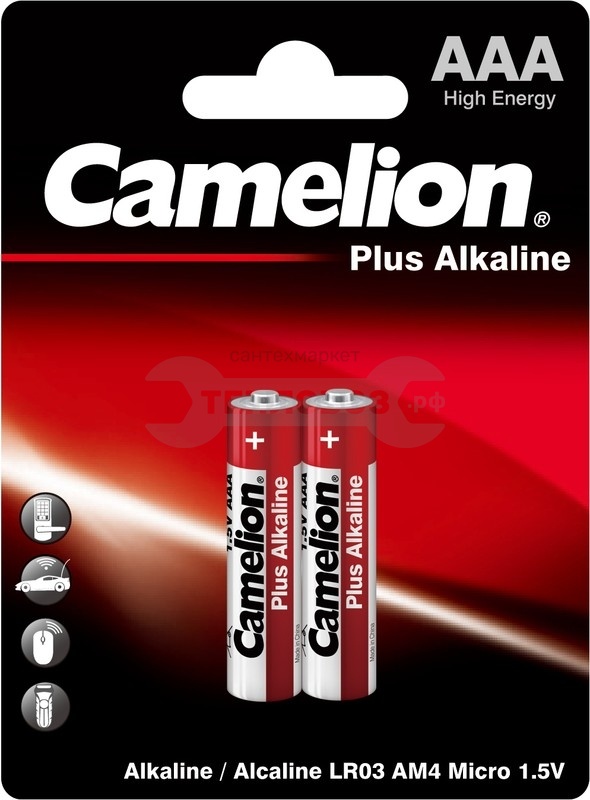 Купить Camelion LR03 Plus Alkaline BL-2 LR03-BP2 1.5В, 2шт в интернет-магазине Тепловоз