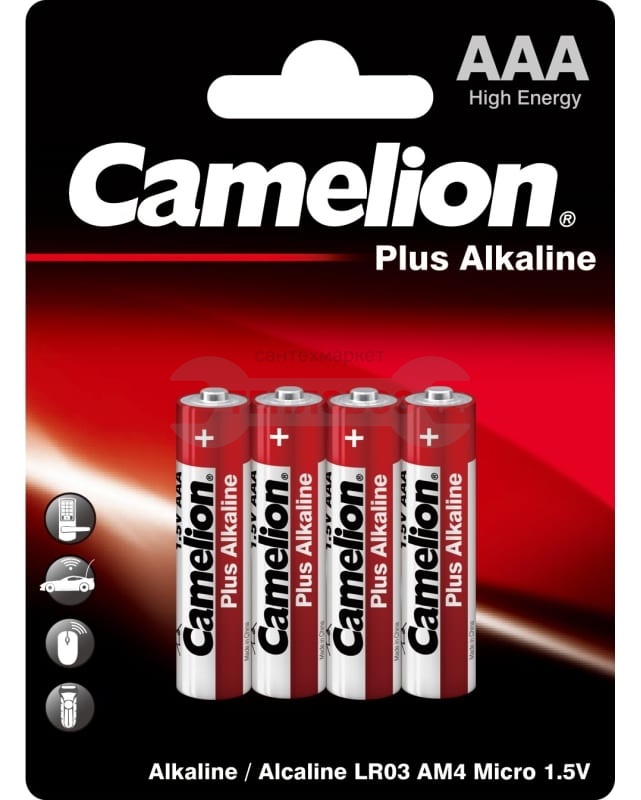 Купить Camelion LR03 Plus Alkaline BL-4 1.5В, 4шт в интернет-магазине Тепловоз