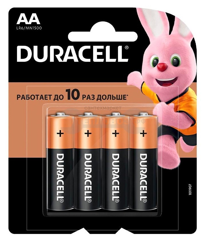 Купить Duracell Basic AA 1.5V LR6 CN, 4шт в интернет-магазине Тепловоз