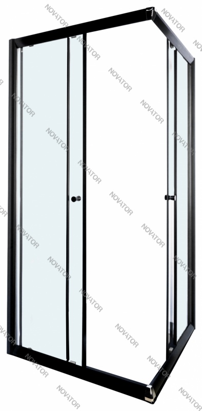 Galletta 90х90 см, 310 90Q-W-BT-01, прозрачное стекло, профиль черный, без поддона
