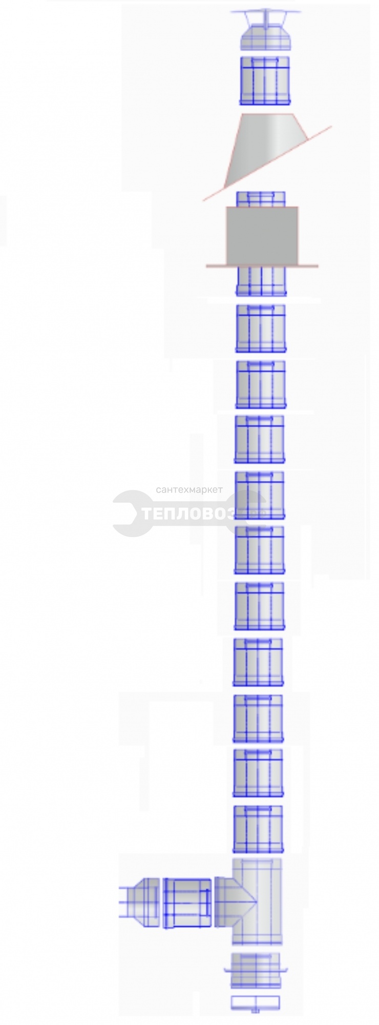 Купить Дымоход из нержавеющей стали Ferrum Ø 180 мм, 13 м, внутренний в интернет-магазине Тепловоз