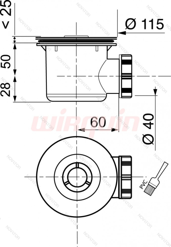 Wirquin Tourbillon 30120734, 90 мм, черный