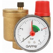 Gappo G1453 вр 1" (25), 3 бар, с манометром
