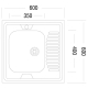 TIVOLI Ukinox ECO 600.600 R, 60х55 см, шимо темный, полка справа