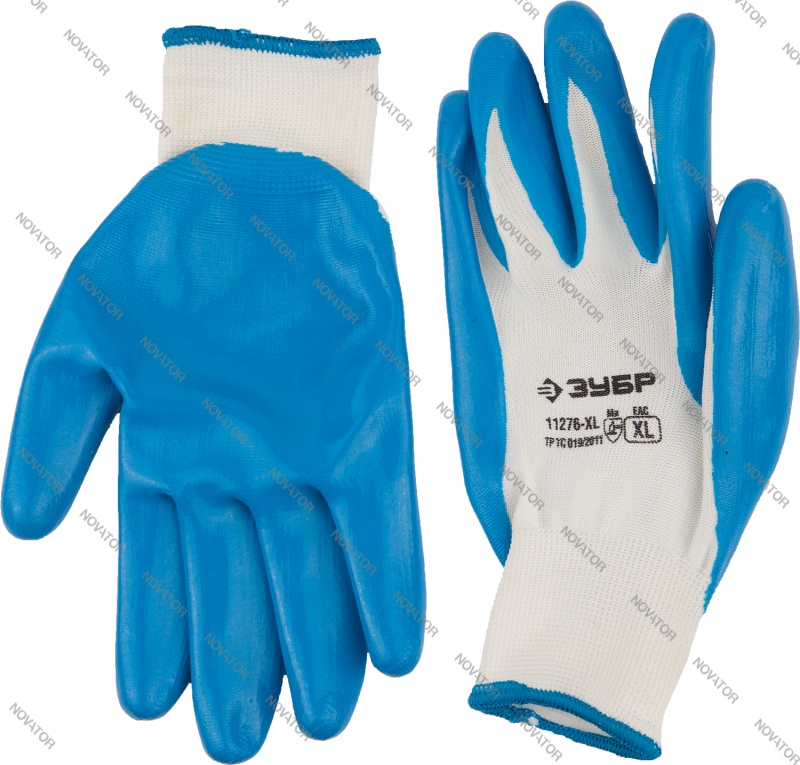 Зубр 11276-L перчатки маслостойкие, с нитриловым покрытием, размер L(9)