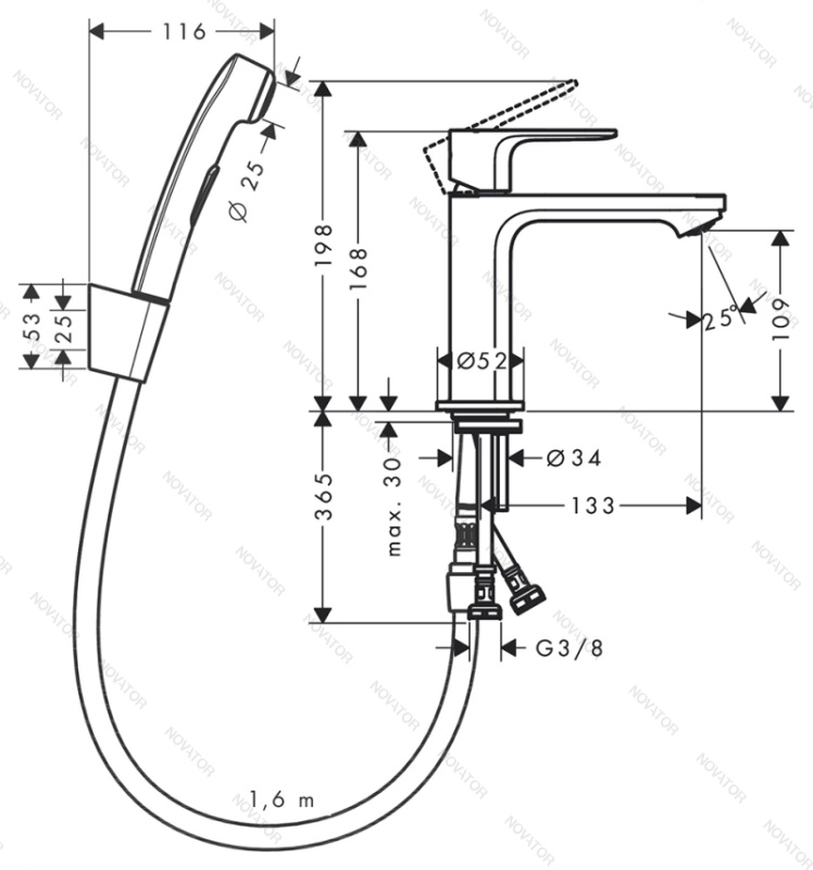 Hansgrohe Rebris S 72215670, черный