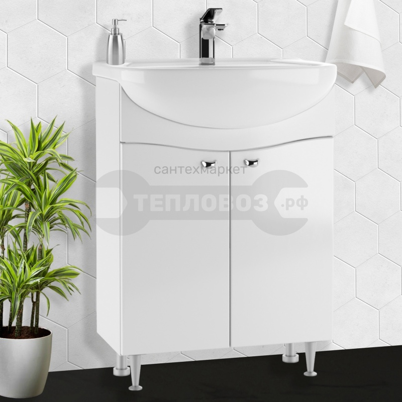 Купить Домино Уют 60 Волна/Амур, 62 см, белый в интернет-магазине Тепловоз