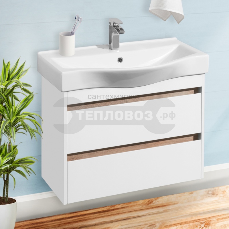 Купить Акватон Нортон, 80 см, белый/дуб эндгрейн в интернет-магазине Тепловоз