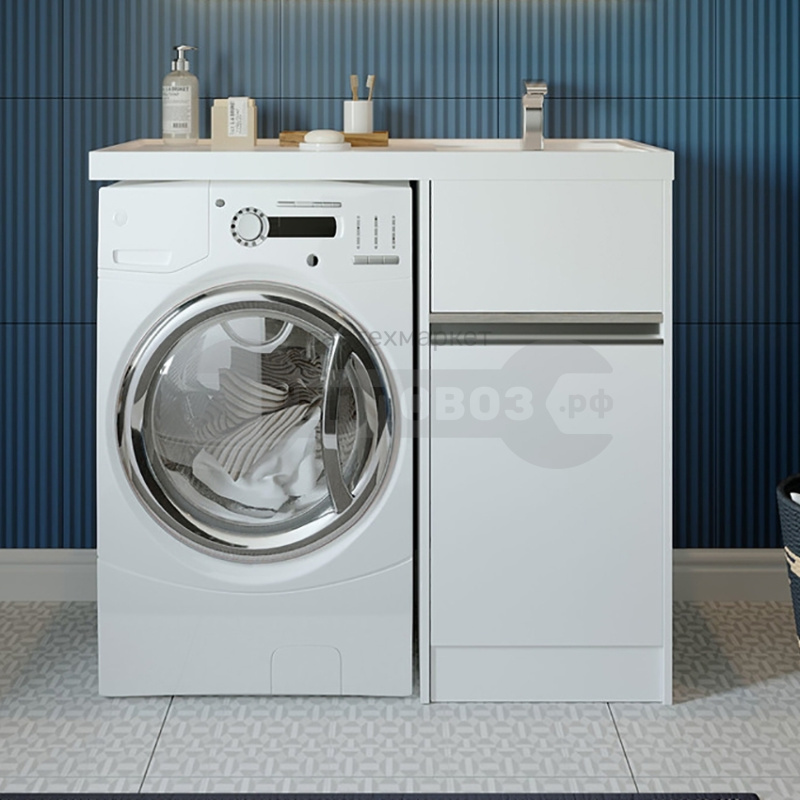Купить Акватон Лондри 40 1A236001LH010, 1A72223KLH010, 105 см, белый в интернет-магазине Тепловоз