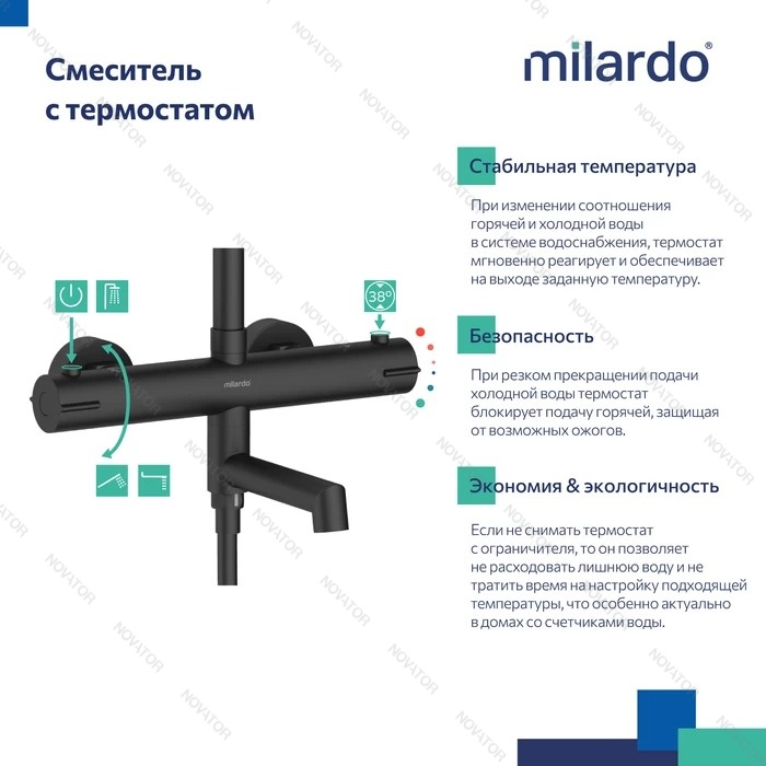 Milardo Ideal SPA ILSBLTHM06, черный матовый