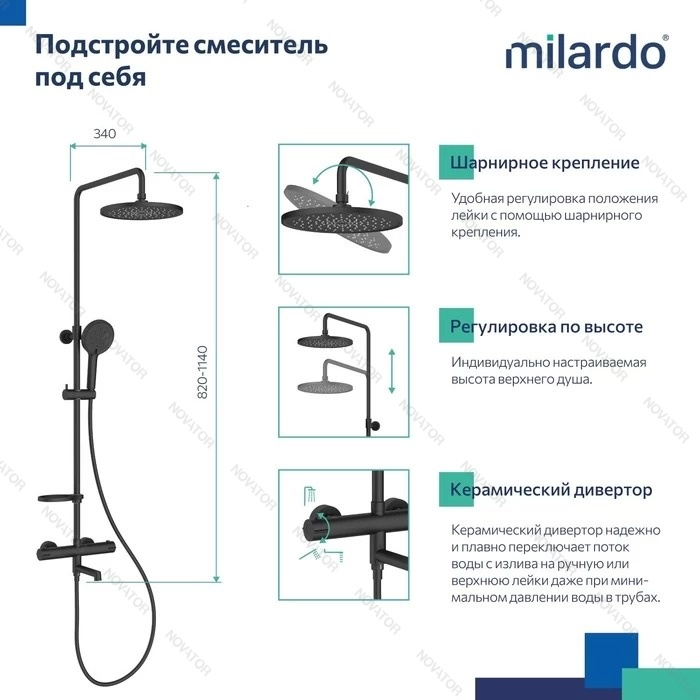 Milardo Ideal SPA ILSBLTHM06, черный матовый
