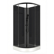 90х90 см, Domani-Spa Delight Slim DS99 L стекло тонированное, профиль графит, поддон низкий