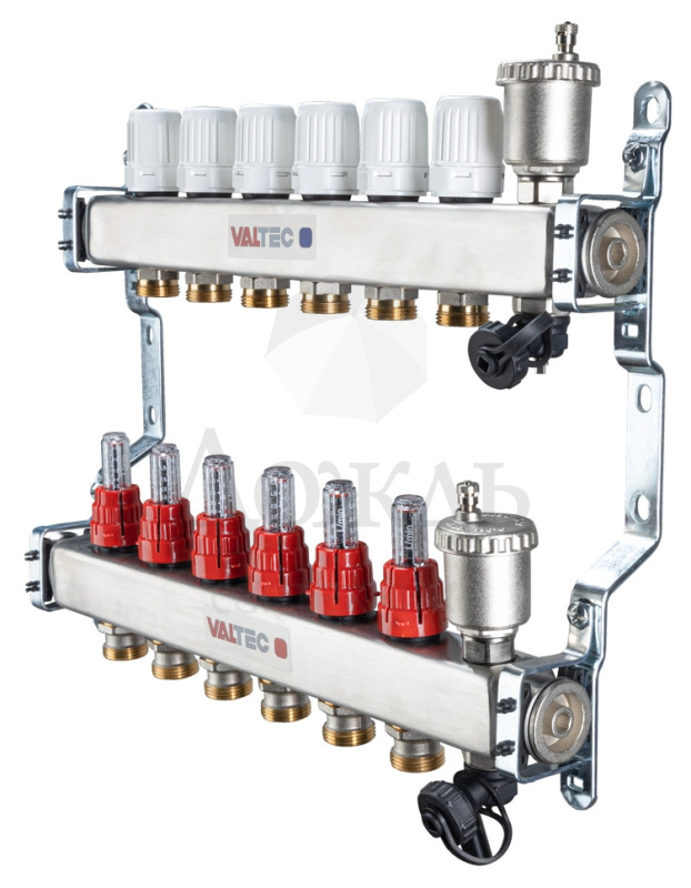 Купить Valtec VT 586 Emnx, 1"х12 выходов 3/4 евроконус, нержавеющая сталь в интернет-магазине Дождь