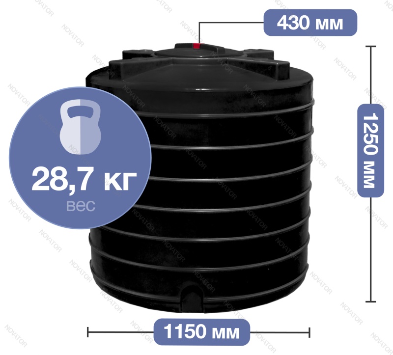 Terra RV1000 круглый, черный