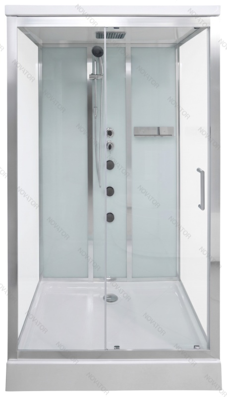 Galletta 120х90 прозрачное стекло, профиль хром , поддон низкий